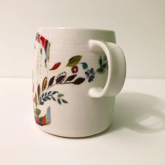 Anthropologie Starla M Halfmann Petal Monogram Letter C Initial Mug - Picture 2 of 12